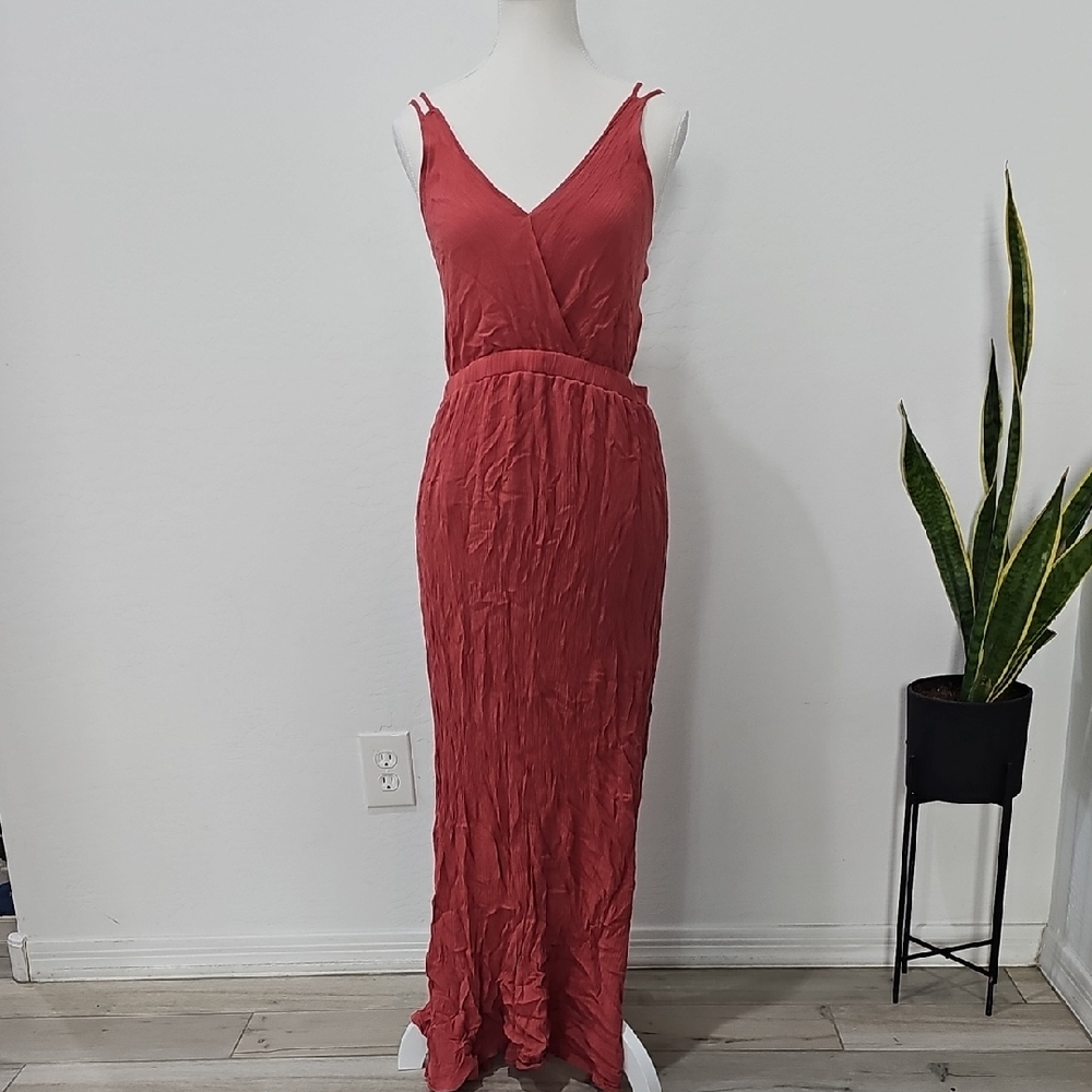 Lulu's Coral Pink Elegant Maxi Dress